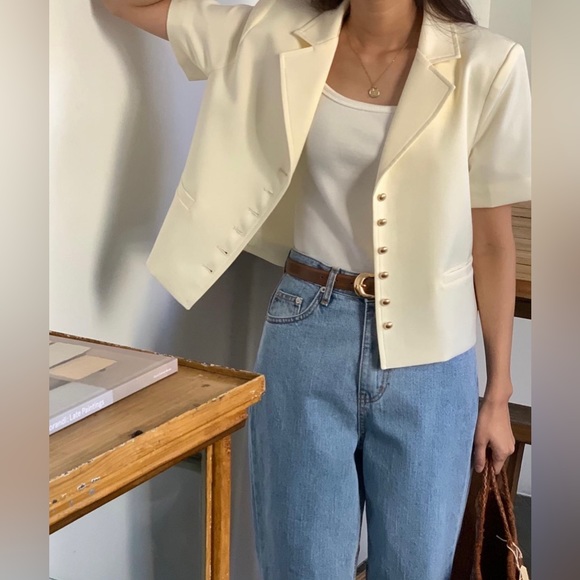 ⭐️⭐️Navy summer blazer ☀️  Free size (S-M) - Picture 2 of 4